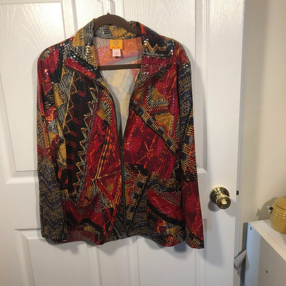 Ruby Road Jacket, Full Front Zip, Shimmer, Colorf… - image 1